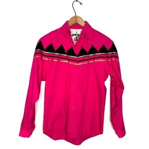 Wrangler | Vintage Pink Painted Desert Button Down Western Shirt Size Small